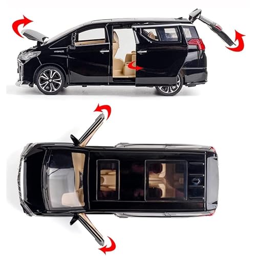 Image of Metal Pull Back Diecast Car SUV 1:24 Big Alphard Pull Back Car Model with Sound Light Boys Gifts Toys for Kids【Pack of 1】