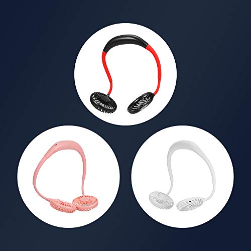 KKmoon Ventilador portátil pendurado no pescoço Ventilador portátil mini USB recarregável Ventilador