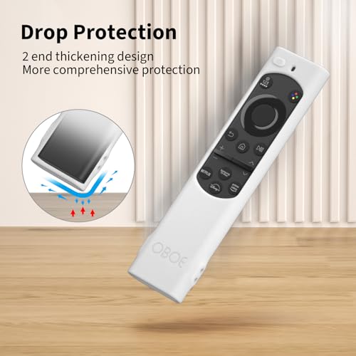 Image of OBOE Silicone Tv Remote Cover for Samsung Smart Tv Remote Half Wrap, G-White