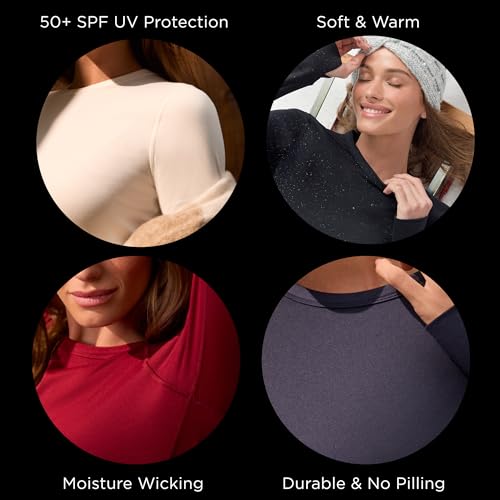 Cuddl Duds Womens Fleece Lined Thermal Base Layer Set – Long Sleeve Shirt & Leggings for Cold Weather – Lounge Set for Women - Image 5