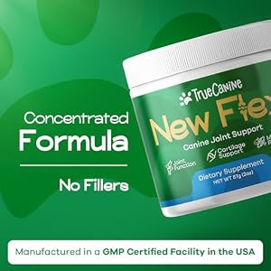 New Flex TrueCanine Joint Supplement for Dogs - All Natural Dog Joint Supplement with Green Lipped Mussel, MSM, DHA & Biotin - Hip and Joint Supplement Dogs - Chicken Flavor, 30 Servings New Flex TrueCanine Joint Supplement for Dogs – All Natural Dog Joint Supplement with Green Lipped Mussel, MSM, DHA & Biotin – Hip and Joint Supplement Dogs – Chicken Flavor, 30 Servings