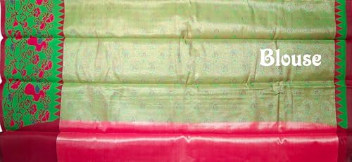 Image of VFCollections - POchampally Kalamkari Pattu Cotton SIlk Saree with Blouse Piece For Women