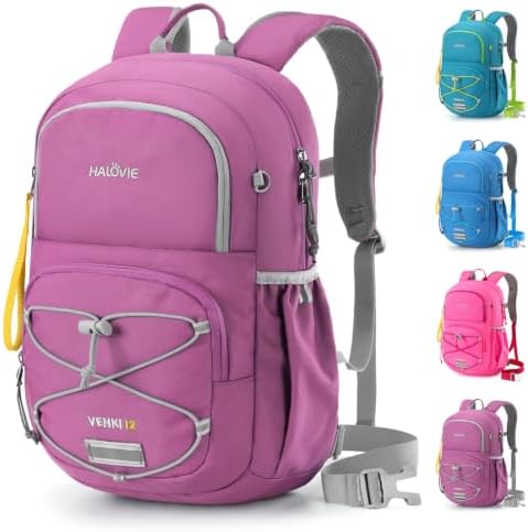HALOVIE 12L Wanderrucksack Kinder mit Brustgurt für 6-10 Jährige | Für Mädchen & Jungen, Outdoor, komfortabel, leicht, atmungsaktiv