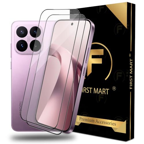 Image of FIRST MART Tempered Glass Screen Protector for Xiaomi 17T - Full-Glue Screen Guard, 3D Edge to Edge, HD Clear, Bubble-Free, Case-Friendly, Black, Pack of 2