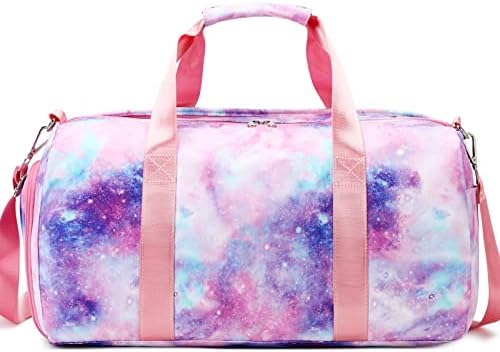 Duffle Bag Women Gym Sports Teen Girls Overnight Weekender Carry On Travel Bag with Shoe Compartment and Wet Pocket Galaxy 1 Duffle Bag Women Gym Sports Teen Girls Overnight Weekender Carry On Travel Bag with Shoe Compartment and Wet Pocket Galaxy