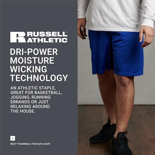 Russell Athletic Men's Dri-Power Performance Short with Pockets Shorts, Navy, XL - Image 6