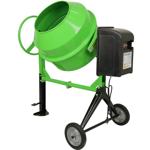 Cimcame Electric Concrete Mixer 5.0 Cu Ft Portable Wheelbarrow Cement Mixing Machine for Stucco Mortar Seeds