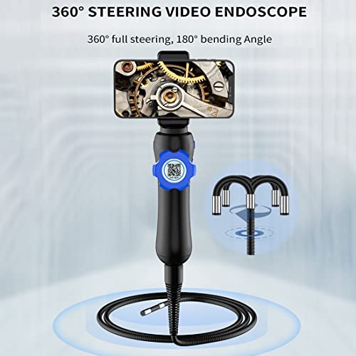 Borescopen 180° sturende industriële endoscoop, 8,5 mm / 6,5 mm 1080P HD bestuurbare inspectiecamera, 2000 mAh batterij… - Image 4