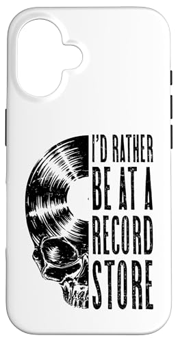 Vinyl Records LP�R���N�^�[ Be At A Record Store Music Skull �X�}�z�P�[�X iPhone 16 �p