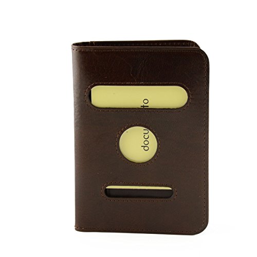 Porte-passeport cuir véritable 2 poches cartes maroquinerie italienne