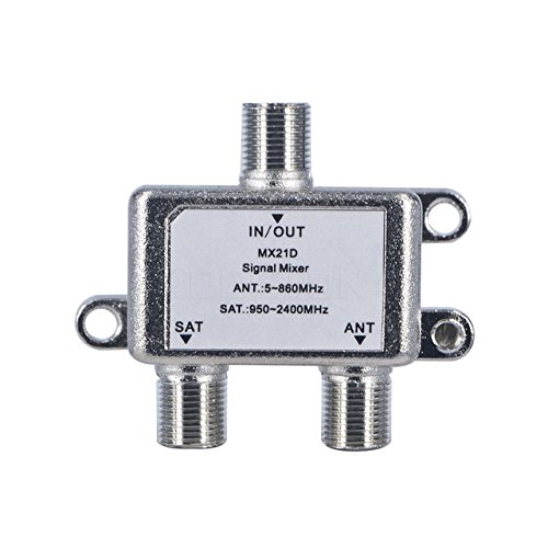 Jasen MX21D 2 in 1 Dual Use 2 Way TV Signal Satellite Coaxial Diplexer Combiner Splitter Switch