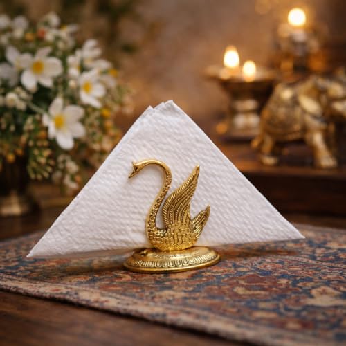 Image of CraftVatika Napkin Holder Duck Swan Metal Decorative Showpiece Tissue Paper Holder for Dining Table Home Decor, Wedding Anniversary Return Gift for Women Ladies Guest