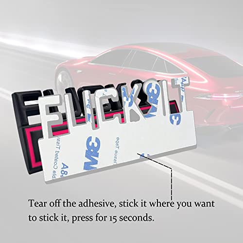 Image of Fuck IT Edition Emblem, Car Exterior Emblems Badge 3D Sticker Decal, Fuck-IT Edition Emblem 3D Fender Badge Decal, 3D Fender Badge Decal Car Truck Replacement, Fit for All Cars (Black Rose)