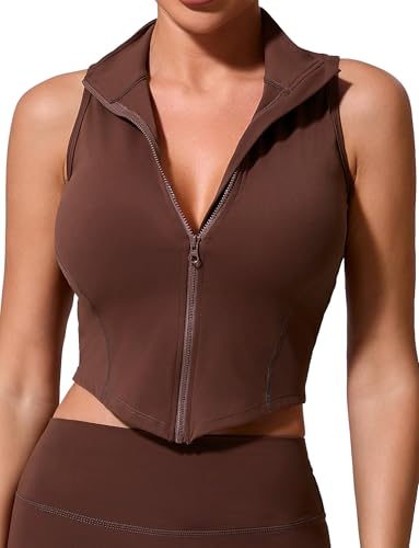 Chaqueta sin mangas con cremallera elástica para running