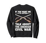8.5 oz, Klassisch geschnitten Amerikanischer Bürgerkrieg Geschichte Uniform Sweatshirt