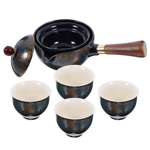 Set de té de cerámica azul de estilo chino con acabado resistente 2
