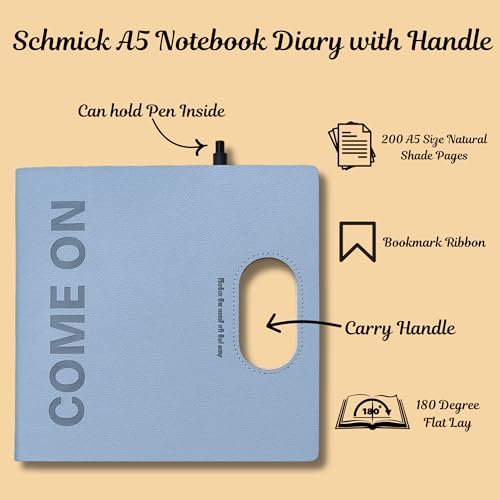 Image of A5 Journal Notebook Diary for Men Women | Office Journal Diary Notebook with Handle (200 Ruled Pages, 6 x 8.5 Inches, 80 GSM) (Handle Diary)