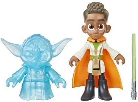 Miniatura 2 de STAR WARS Figuras de acción de Kai Brightstar y Yoda con sable de luz emergentes, juguetes a escala de 4 pulgadas, juguetes preescolares para niños