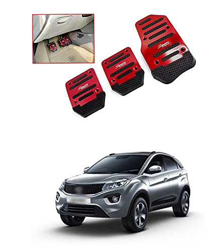 PRIKNIK Anti-Skid Car Pedals(Manual Shift) 3 Pcs Sports kit Pad Covers Set Compatible with N-Exon