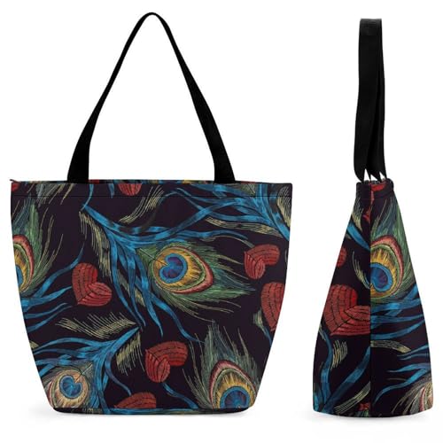 Sac à bandoulière plume de paon parfait pour vos voyages et virées shopping