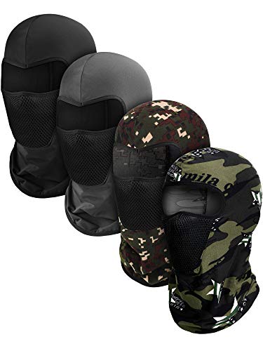 Blulu 4 Pieces Balaclava Winter Full Face Mask Ski Mask for Men Women Windproof Sun Protection Breathable Face Cover