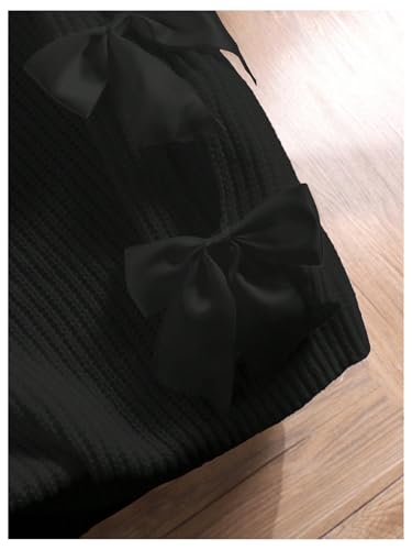 SHENHE Women's Plus Size Bow Sweater Tops Cute Coquette Cut Out Raglan Sleeve Knitted Sweater Pullover4