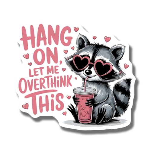 Cute Raccoon Magnet - Funny Fridge Magnet - Overthinking Raccoon Decor - Heart Sunglasses Magnet - Kitchen Decoration Decorative Magnet Decorative Magnet AAMT0948