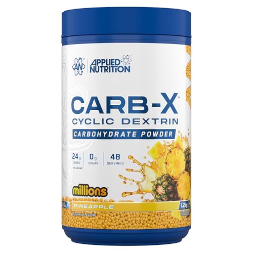 Applied Nutrition Carb X Highly Branched Cyclic Dextrin Carbohydrates,Intra & Post Workout Carbs Powder,Fuel Training & Recovery, Vegan, Gluten Free, Sugar Free, 1.2kg 48 Servings (Pineapple Millions)