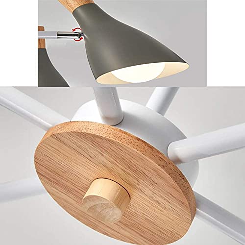 Tsusf Chandelier, Logs Wood Chandelier Simple Atmosphere Living Room Study Decorative Lighting Room Restaurant Lighting (Color : Gray, Size : 3Light) #TOP2