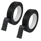 ISDVBUY 2 Rolls Black Masking Tape, 1' x 55 Yards Medium High Tack Masking Tapes, All Purpose Label Tape for Painting, DIY, Home, School, Office, Labeling and Crafts