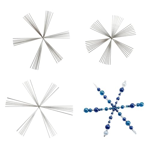 24 Stück Drahtsterne Bastelset Weihnachten Schneeflocken Drahtsterne 3 7inch 4 5inch 5 9inch Perlensterne Draht Basteln für DIY Weihnachtsbäume Deko Bastelzubehör (24)