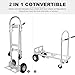 Leomru Aluminum Hand Truck, Heavy Duty Convertible Hand Truck Dolly 2 in 1 Design, 880 LBS Utility Cart Dolly Cart with Rubber Wheels Commercial Grade for Transportation in Warehouse