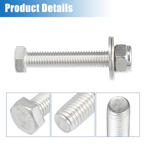 Image of uxcell 4 Pcs Jack Plate Bolt for Boat for Yacht Replacement Durable Silver Tone