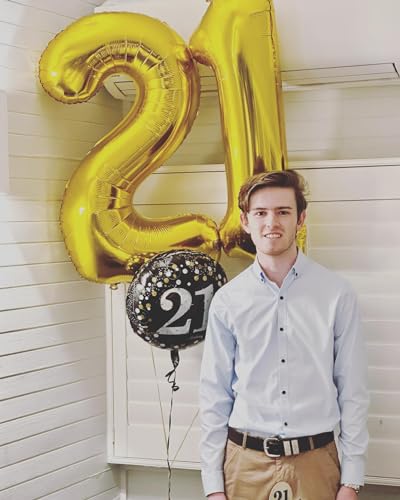 Image of Gold Number 12 Balloon 40 inch, 12 Number Balloons, 12th Gold Birthday Decorations, 12 Year Old Golden Party Supplies