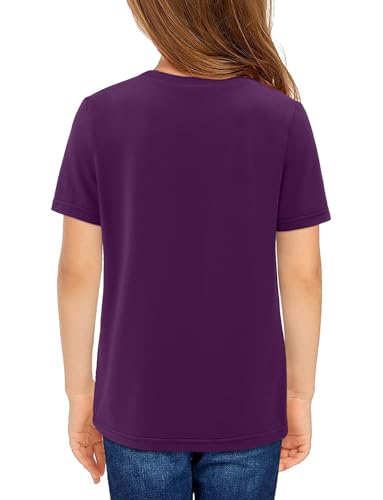 storeofbaby Girls Shirts Casual Short Sleeve Tops Round Neck Ruffle Flowy Tunic Blouses 5-14 Years3