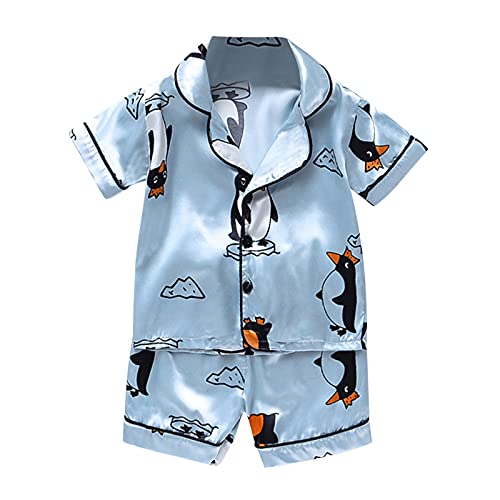 Risaho Jungen Mädchen Kurz Zweiteiliger Schlafanzüge Kurzarm Nachtwäsche Zweiteilig Pyjamas Set für Baby Nachtwäsche Kurzarm Pyjama Cover