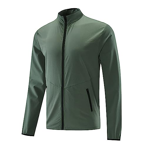 Men Jackets Spring Fall Stand Collar Zip Up Trendy Casual Coat with Pocket - image 3