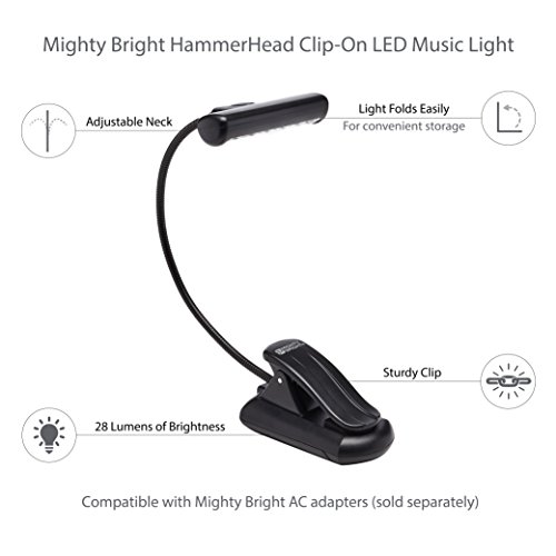 image for Mighty Bright 54810 Hammerhead Music Stand Light, Black