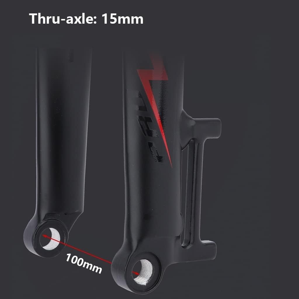 Fourche Rigide pour VTT/Vélo de Route en Alliage d'aluminium, 26/27,5/29", axe traversant 100 mm, Tube Droit sans Filetage 1-1/8", Freins à Disque, Fourche Avant VTT ultralégère D