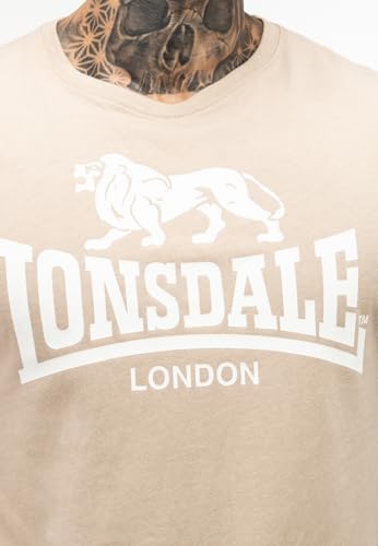 Lonsdale Koszulka męska St Erney, beżowy., 4XL