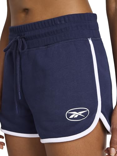 Reebok Women’s Retro Active 3” Short, Standard Fit, Lightweight Cotton-Poly Fleece Fabric, Vector Navy, X-Large - image 5
