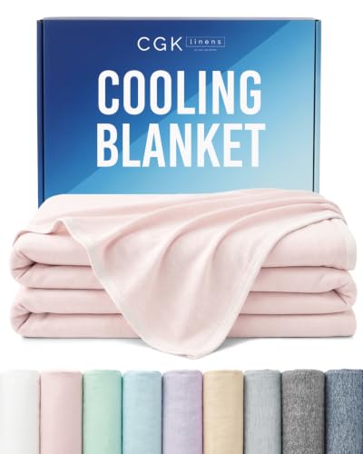 Image of Cooling Blanket for Hot Sleepers - Cold Blanket Full /Queen Size - Double-Sided, Ultra Cool for Summer, Night Sweats & All Seasons - Soft, Lightweight & Breathable for Bed or Couch - Pink, 50 inch x 60 inch