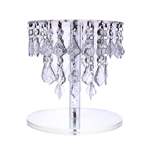 Crystal Acrylic Cake Stands Set for Table Wedding Centerpiece Tower Set of Cake Stands WEPDIY (9.8 inch, Acrylic)