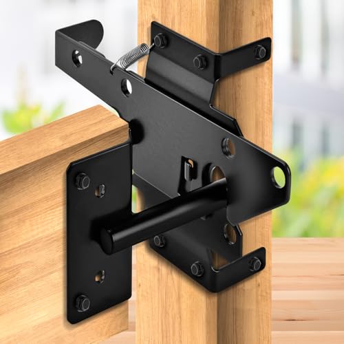 Self-Locking Gate Latch for Wooden Fence - Heavy Duty Automatic Gate Lock Gravity Door Latch Hardware for Secure Pool, Yard,Outdoor Garden, Metal Gates Vinyl Fences by CHXLQQX - Image 2