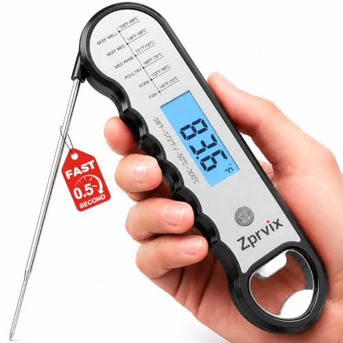 Zprvix 0.5s Instant Read Meat Thermometer Digital, Cooking, ±0.5°F Accuracy