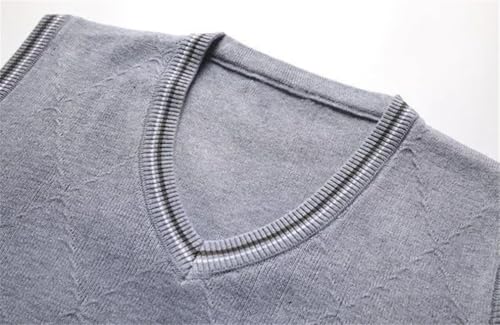 Fulbant Men'S Patchwork Knit Vest Argyle Casual Sleeveless Sweater Classic Waistcoat4