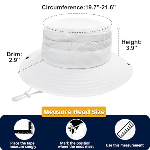 Image of Outdoor Kids Sun Hat for Boys Girls Wide Brim Mesh Bucket Hat UPF 50+ Sun Protection Breathable Summer Fishing Safari Hat