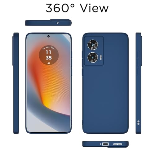Image of Outlouders Back Cover for Motorola Moto Edge 50 Fusion 5G / Moto G96 5G | Camera Protection | Durable Soft Matte Silicone Bumper Case (Blue)