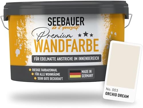 Wandfarbe Beige 5L für Innen (No. 003 Orchid Dream) Edelmatte Inn...