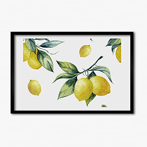 Cadre en bois citrons 60x40 : le secret d'une cuisine lumineuse et dynamique